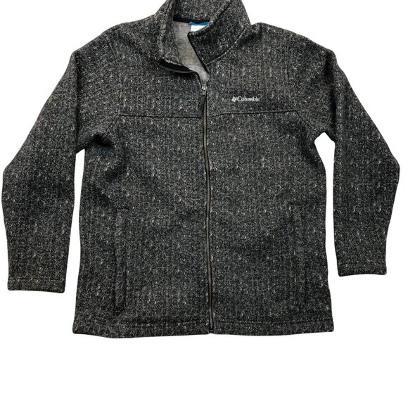 Columbia Men's Chillin Fleece Jacket Large Full-Zip Heathered Gray Mock Outdoors - Picture 1 of 10